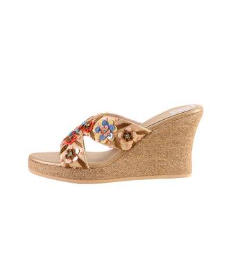 Crystal embellished gold wedges 2