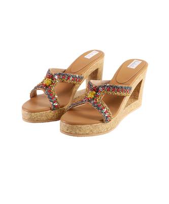 Tikki beads and mirror work heels 1