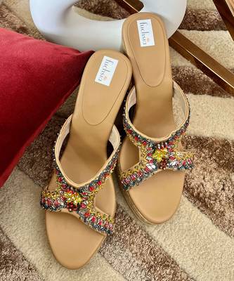Tikki beads and mirror work heels 5
