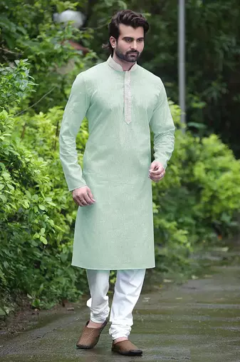 Mens cotton plain kurta pajama