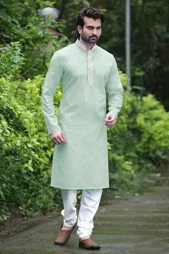 Mens cotton plain kurta pajama