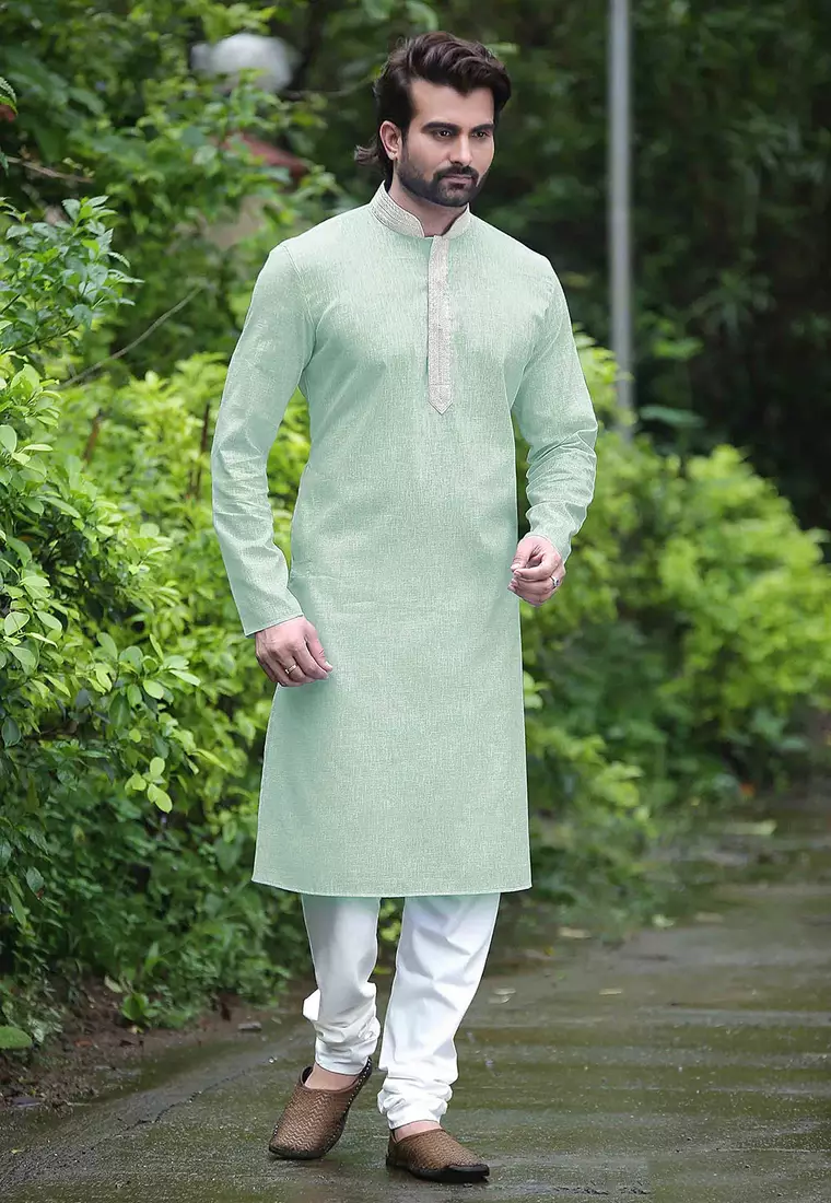 Mens cotton plain kurta pajama