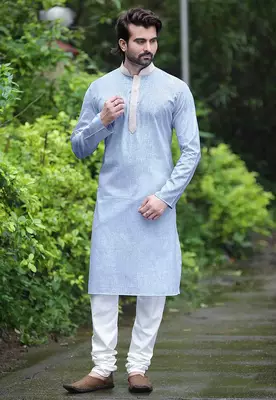 Mens cotton plain kurta pajama 1