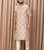 Mens cotton embroidered kurta pajama