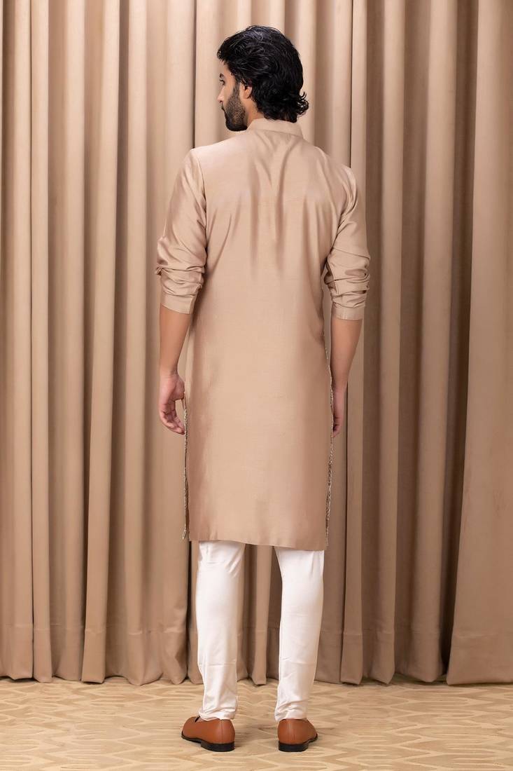 Mens cotton embroidered kurta pajama