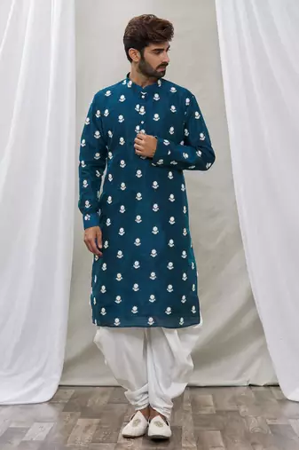 Mens cotton printed dhoti kurta