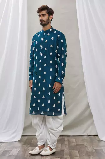 Mens cotton printed dhoti kurta