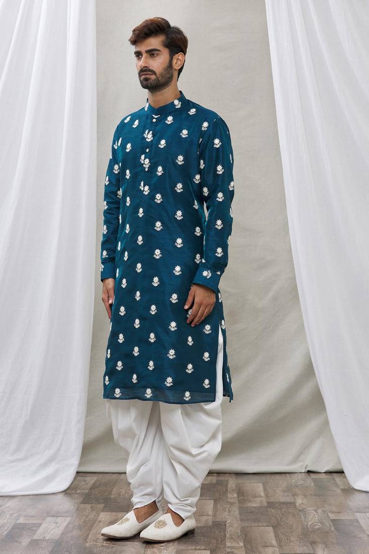 Mens cotton printed dhoti kurta