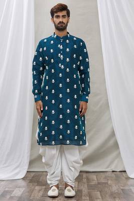 Mens cotton printed dhoti kurta 3