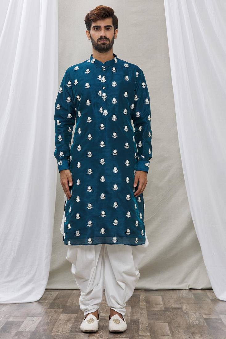 Mens cotton printed dhoti kurta