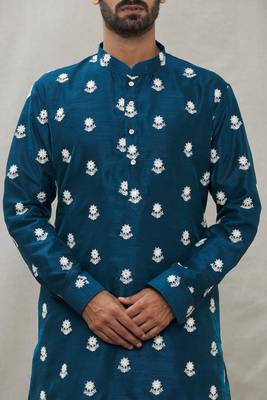 Mens cotton printed dhoti kurta 4