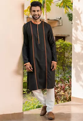 Mens cotton plain kurta pajama 1