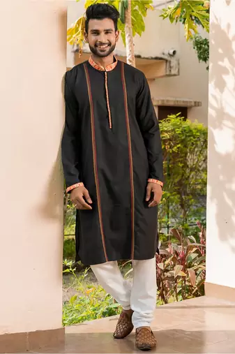 Mens cotton plain kurta pajama