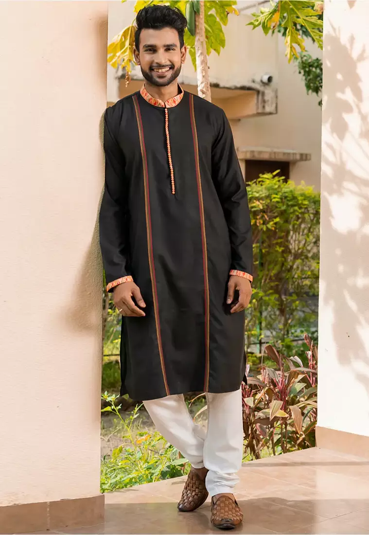 Mens cotton plain kurta pajama