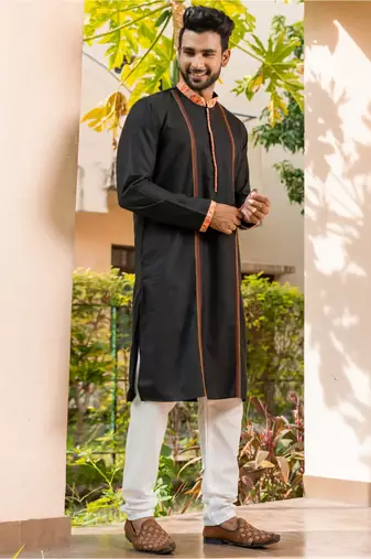Mens cotton plain kurta pajama