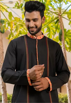 Mens cotton plain kurta pajama 3