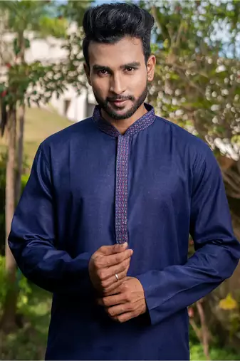 Mens cotton plain kurta pajama