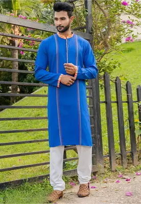 Mens cotton plain kurta pajama 1