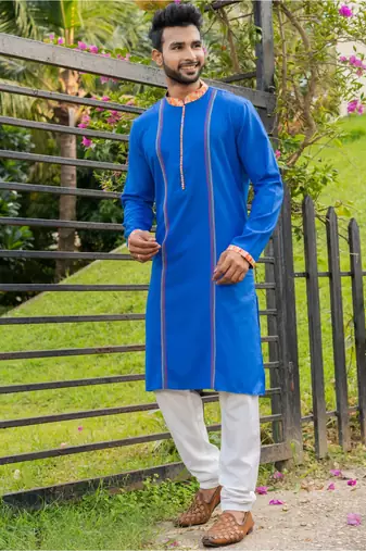 Mens cotton plain kurta pajama