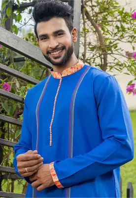 Mens cotton plain kurta pajama 3