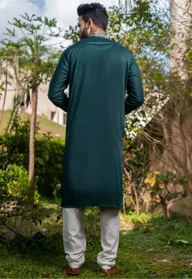 Mens cotton embroidered kurta pajama 4