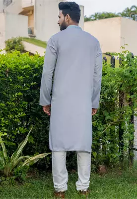 Mens cotton embroidered kurta pajama 4