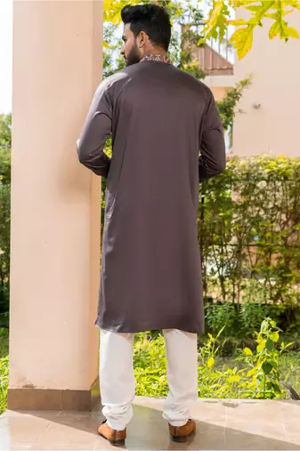 Mens cotton embroidered kurta pajama
