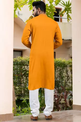Mens cotton embroidered kurta pajama