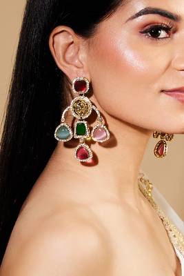 Multicolor Contemporary Crystal Drop Earrings 1