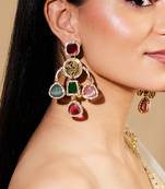Multicolor Contemporary Crystal Drop Earrings