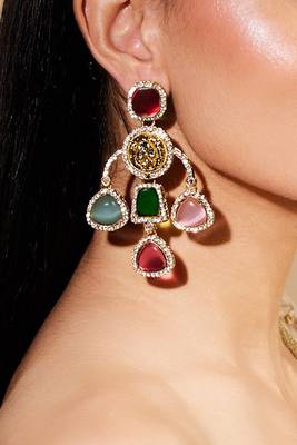 Multicolor Contemporary Crystal Drop Earrings 3