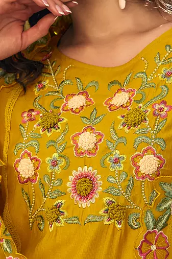 Vredevogel women kurta and trouser duppata set silk blend