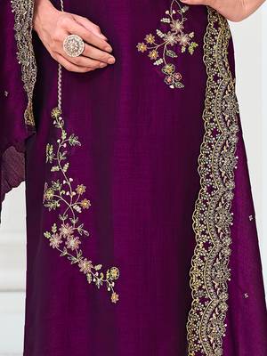  women kurta and trouser duppata set silk blend 2