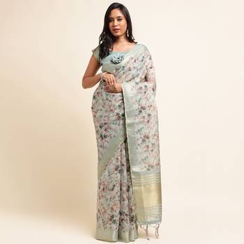 Doi Moi Pink Organza Digital Print Saree For Women (Zilmil Pink D298/P661) 1