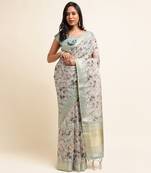 Doi Moi Pink Organza Digital Print Saree For Women (Zilmil Pink D298/P661)