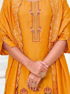  women kurta and trouser duppata set silk blend 3