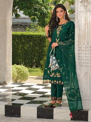  women kurta and trouser duppata set silk blend 1
