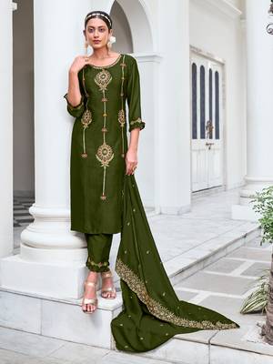  women kurta and trouser duppata set silk blend 1