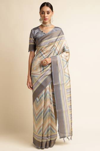 Doi Moi Green Organza Printed Saree For Women (Kajalsilk Green D660/P778)