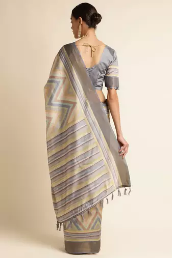 Doi Moi Green Organza Printed Saree For Women (Kajalsilk Green D660/P778)