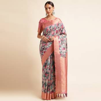 Doi Moi Purple Tussar Silk Printed Saree For Women (Tussarsilk Purple R2611/P730) 1