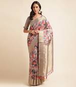 Doi Moi Orange Tussar Silk Printed Saree For Women (Tussarsilk Orange R2611/P730)