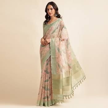 Doi Moi Multicolor Tussar Silk Printed Saree For Women (Tussarsilk Blue R2611/P730) 2