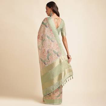 Doi Moi Multicolor Tussar Silk Printed Saree For Women (Tussarsilk Blue R2611/P730) 3