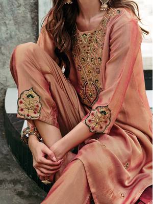  women kurta and trouser duppata set silk blend 4
