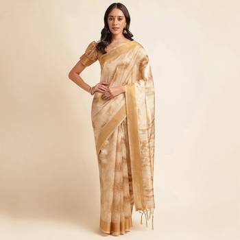 Doi Moi Mustard Organza Printed Saree For Women (Kajalsilk Mustard P714) 1