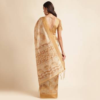 Doi Moi Mustard Organza Printed Saree For Women (Kajalsilk Mustard P714) 2