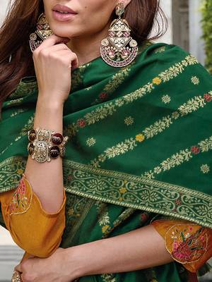  women kurta and trouser duppata set silk blend 4