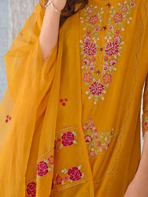  women kurta and trouser duppata set silk blend 2