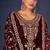 Designer Kashmiri Velvet Straight Suit For Women Maroon